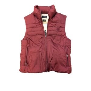 FILA Burgundy Duck Down‎ Puffer Vest Women’s M Full Zip Sleeveless